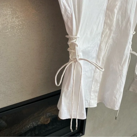 NWT THEORY WHITE LACED BUTTON DOWN, SIZE P - Picture 10 of 16